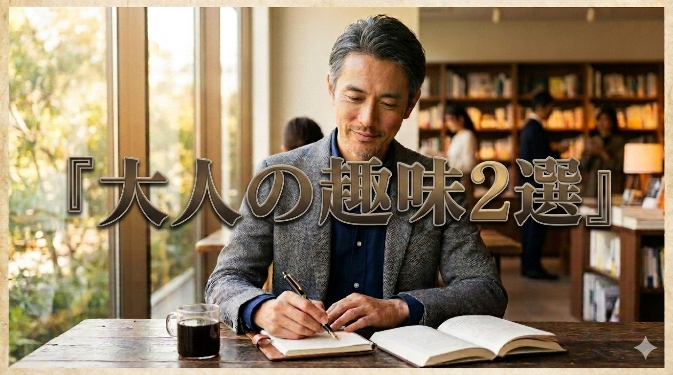 初夏の爽やかな光が差し込む都会の洗練された書斎やモダンなブックカフェを背景に、だらしなさを1ミリも感じさせない端正な佇まいを見せ、自らのこだわりと知的な時間を楽しむ圧倒的な清潔感と大人の余裕を放つ40代のイケオジ男性。大人の趣味マインド戦略のイメージ。